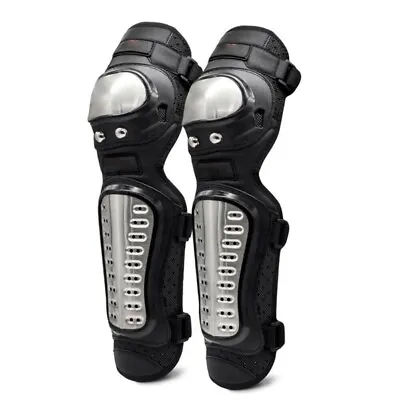 Adult Teenager Knee Leg Shin Armor Black Guard Pads Protector Fit Motorcycle Bik • $20.60