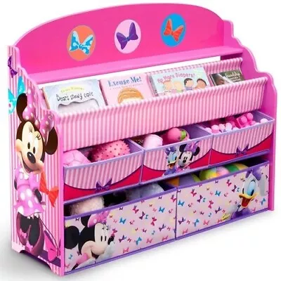 Wooden Kids Delta Children Deluxe Book Toy Organizer Disney Minnie Mouse Storage • $41.99