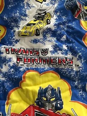 Vintage TRANSFORMERS Bedding 1984 TWIN SIZE Bedspread And 1 Drape Panel.  Non-sm • $42