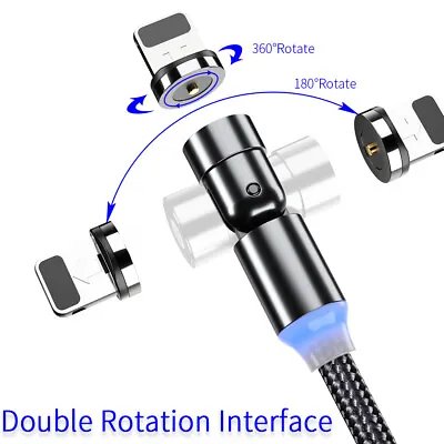 3 In1 540 Rotate Magnetic Charging Cable USB Charger For IPhone Type-C Micro USB • $2.49