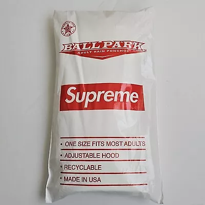 Supreme X Ballpark Box Logo Poncho White SS20 Rain Storm Poncho NEW! Deadstock • $14.90