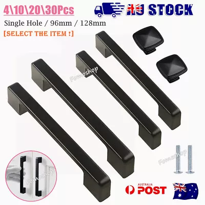 96 128mm Vintage Black Cabinet Pulls Kitchen Cupboard Door Handles Drawer Knobs • $51.98