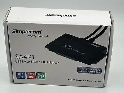 $59 • Buy Simplecom SA491 3-in-1 USB 3.0 TO SATA/IDE Adapter With Power Supply