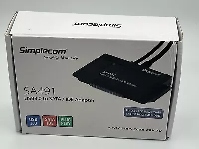 Simplecom SA491 3-in-1 USB 3.0 TO SATA/IDE Adapter With Power Supply • $59