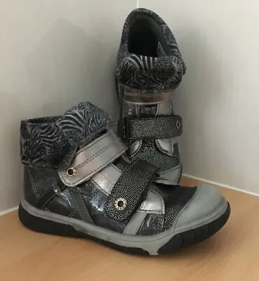 Babybotte Girls Designer Grey & Silver Metallic Leather Ankle Boots EUR 30 UK 12 • £14.99
