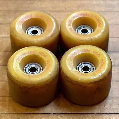 Vintage OG Used 80s Powell Peralta Rat Bones Skateboard Wheels 90a Yellow • $45