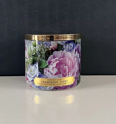Bath & Body Works 3 Wick Candle Champagne Toast Floral Label • £24.99
