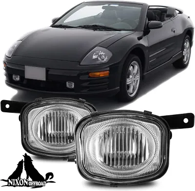 Pair Fog Lights For 2000-2002 Mitsubishi Eclipse Clear Glass Bumper Driving Lamp • $39.99