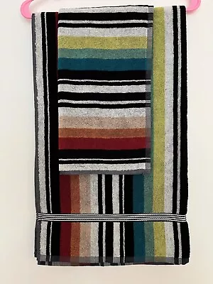 Missoni Home Collection 2 Piece Stripe Cotton Towel Set Multicolor NEW • $85