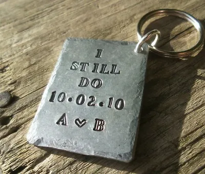 I STILL DO Anniversary Keychain Gift Husband Wedding 10th 10 Years Tin Keyring • £12.99