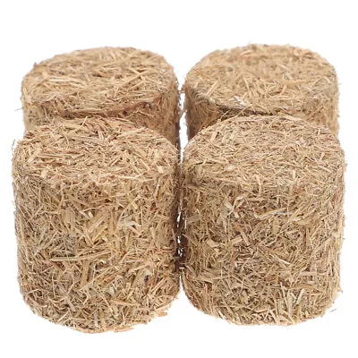 Mini Hay Bales Decorative Straw 4pcs For Autumn Harvest Craft Decoration-KB • $6.51