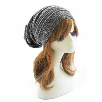 Women Men Knit Slouchy Baggy Beanie Oversize Winter Hat Ski Fleece Slouchy Cap • $8.17