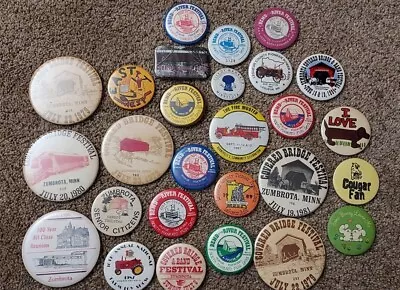 Large Vintage Lot Of Pinback Buttons Zumbrota Mankato Minnesota • $20