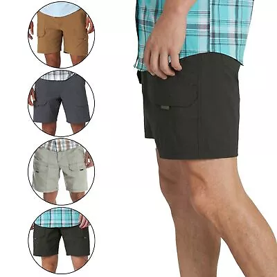 Mens Wrangler Cargo Stretch Quick Dry Shorts Hiker Spandex Cotton Pant 30-48 • £11.99