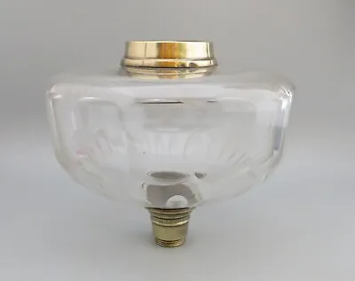 Antique Faceted Cut Glass Oil Lamp Font / Fount - Duplex Screw Collar • £79.99