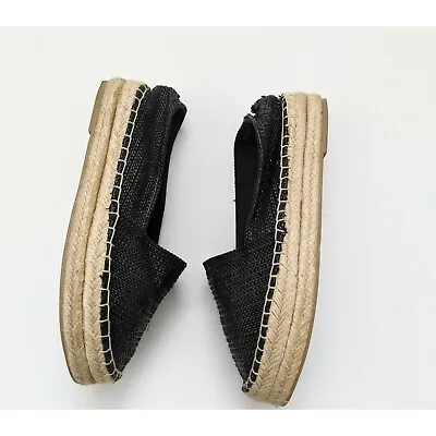 Zara Black Raffia Flatform Espadrilles Size 6.5 Us • $39.99