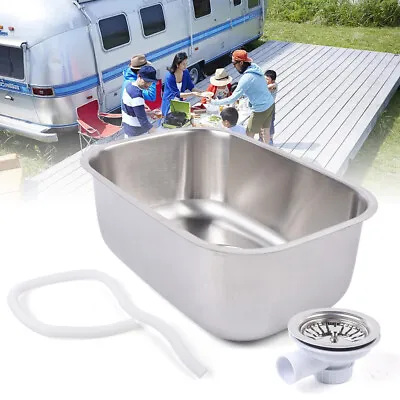 Caravan Sink Polished Stainless Steel Marine Boat Sink RV Washbasin With Lid • $59.01