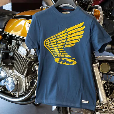 Honda Genuine Vintage Casual Motorcycle Bike T-Shirt Small Navy • £14.99