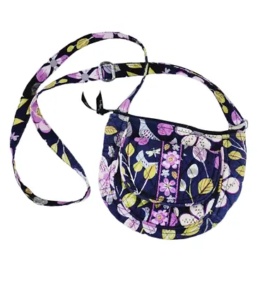 Vera Bradley Lizzy Hipster Purple Floral Nightingale Crossbody Womens Purse • $19.19