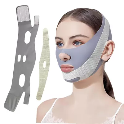 Face V-Line Slim Lift Up Mask Double Chin Cheek Reducer Slimming-Belt Strap Band • £5.69