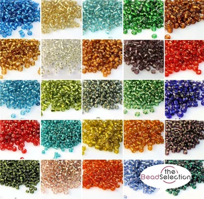 £1.99 • Buy 100g SILVER LINED GLASS SEED BEADS 11/0- 2mm 8/0- 3mm 6/0- 4mm 26 COLOUR CHOICE