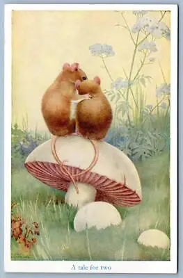 Artist Noel Hopkins A Tale For 2 Mice Mushroom Medici Society Vintage Postcard • $9.95