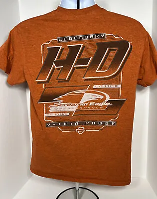 Harley Davidson Screaming Eagle Twin Power Mens Burnt Orange T-Shirt Medium • $30