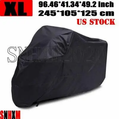 Universal XL Motorcycle Cover Black For Suzuki Scooter Sports Bike GSXR GS • $24.34