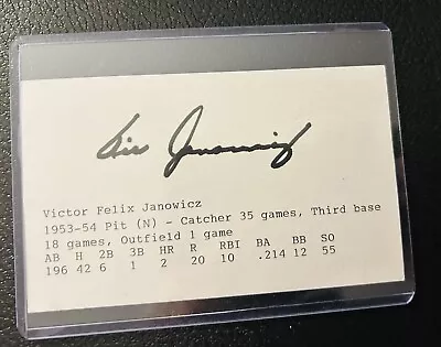 Vic Janowicz  Signed 3x5 Index Card Redskins Pirates Ohio State Heisman • $74.95