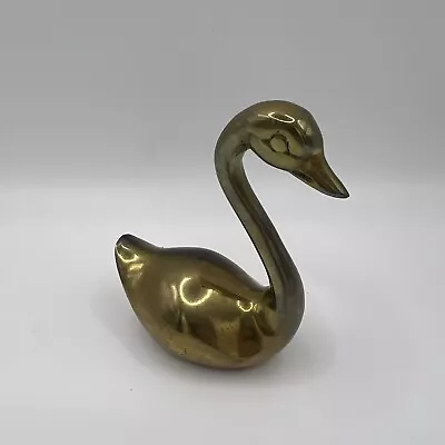 Vintage Mid Century Modern Miniature Brass Swan Small • $6