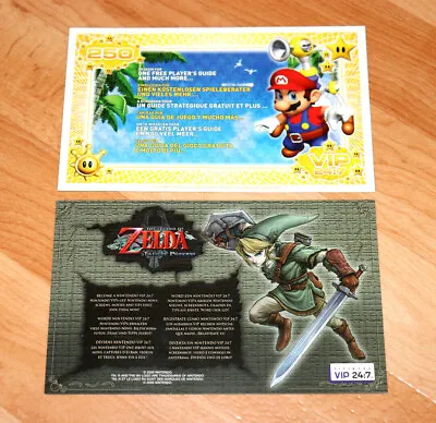 Super Mario Sunshine Zelda Twilight Princess Nintendo VIP Flyer AD Point Card • $53.92