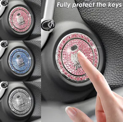 Car Interior Button Start Switch Decorative Diamond Ring Cap Cover Accessories • $4.39