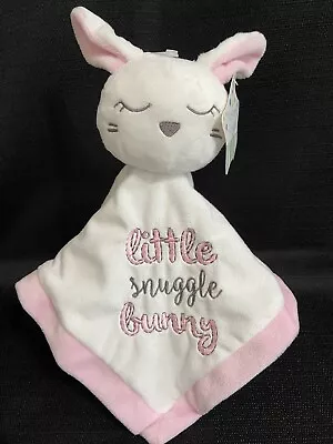 Nursery Rhyme White Pink LITTLE SNUGGLE BUNNY Rabbit Lovey Security Blanket NEW • $9.99