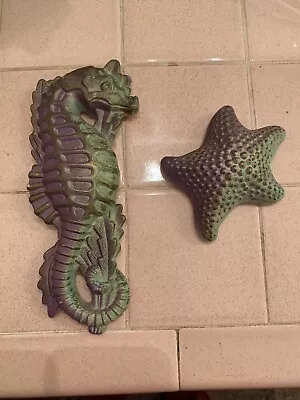 Miller Chalk Ware Fish Seahorse Starfish Vintage Retro Wall Hanging Ceramic • $14.99