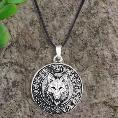 Vintage Mens Wolf  Animal Head Pendant Necklace Viking Amulet Gifts Jewelry`FM • $2.22