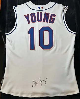 Michael Young Autographed Texas Rangers Sleeveless Jersey 2008 Size 44 PSA Auth • $259.99