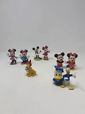 Disney Lot Of 9 Mickey Minnie Mouse Figures Cake Toppers • $12.98