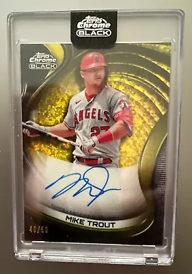 Mike Trout 2022 Topps Chrome Black Auto /50 Angels • $475