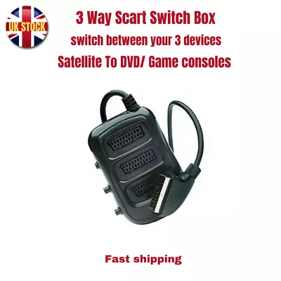 3 Way Scart Switch Box / Splitter With Selection Buttons AV Splitter/Switcher • £7.99