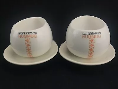 Max Brenner Hug Mug Chocolate By The Bald Man 2 Sets Cups Saucers • $19.95