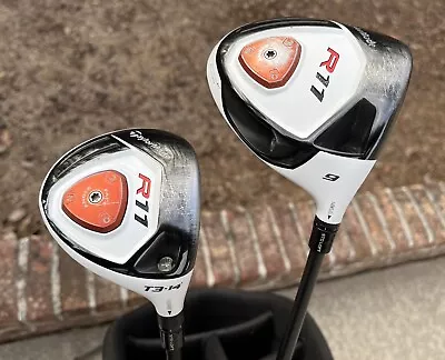 TaylorMade R11 TP Driver 9* And T3 14* 3 Wood Set W/ X-Flex Upgraded Shafts RH • $229.99