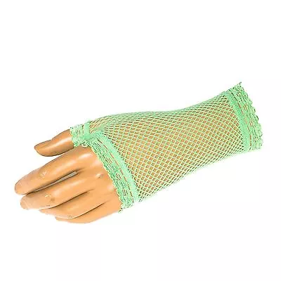£2.04 • Buy Short Black Ladies Fishnet Fingerless Gloves Fancy Dress Party Gloves