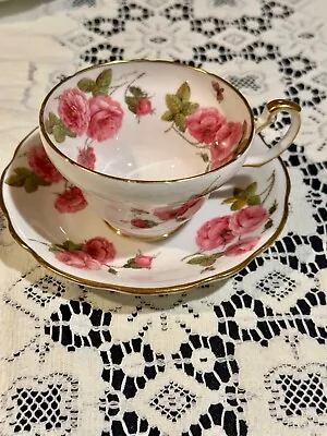 Vintage Foley CENTURY ROSE With BEE Signed Paul Granet Teacup Saucer ENGLAND HP • $59.99
