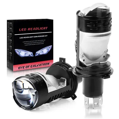 H4 Mini Bi LED Projector Lens Hi/Lo Beam 100W 6000K Headlight Retrofit Kit LHD • $30.99