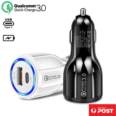 QC3.0 USB Type C Fast Car Charger 2 Ports Power Adapter For Apple IPhone Samsung • $17.99