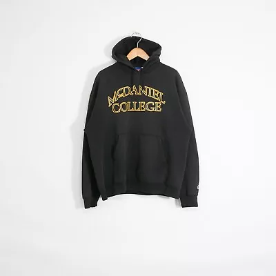 Vintage McDaniel College Hoodie Mens 2XL - Black Distressed Faded Collegiate • $24.99