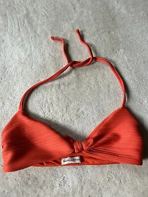 MARA HOFFMAN Textured Tie Front Bathing/Swim Bikini Top~Orange ~ M • $56.25