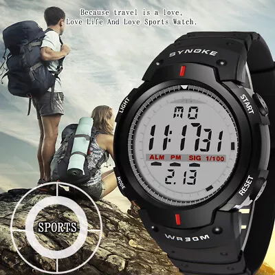 Waterproof Men's Military Tactical LED Digital Sports Watch Backlight Wristwatch • $11.59