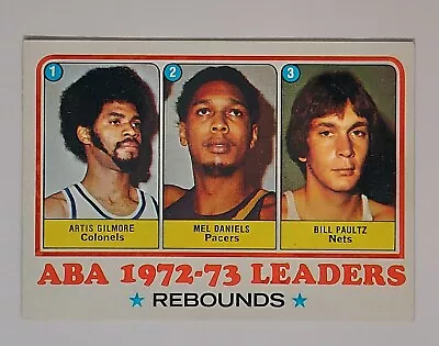 1973-74 TOPPS BASKETBALL ABA LEADERS #238 Artis Gilmore Mel Daniels Bill Paultz • $3