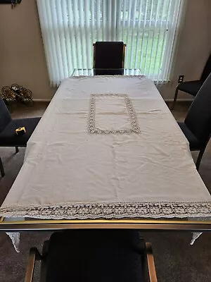 Vintage Kaye Walt Creations Linen Table Cloth 70 ×90  • $20